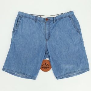 Paperbacks Mens Light Wash Denim Chambray Shorts Size 36 Cotton‎ Casual